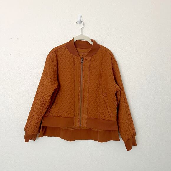 [Young Fabulous & Broke] Camel Brown Colton Reversible Bomber Jacket Sz Large L - Picture 2 of 15